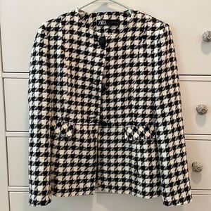 Zara Houndstooth Blazer - L